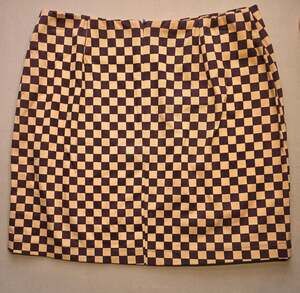 Love On A Hanger Brown and Tan Checkered Mini Skirt Size 9